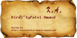 Királyfalvi Amand névjegykártya